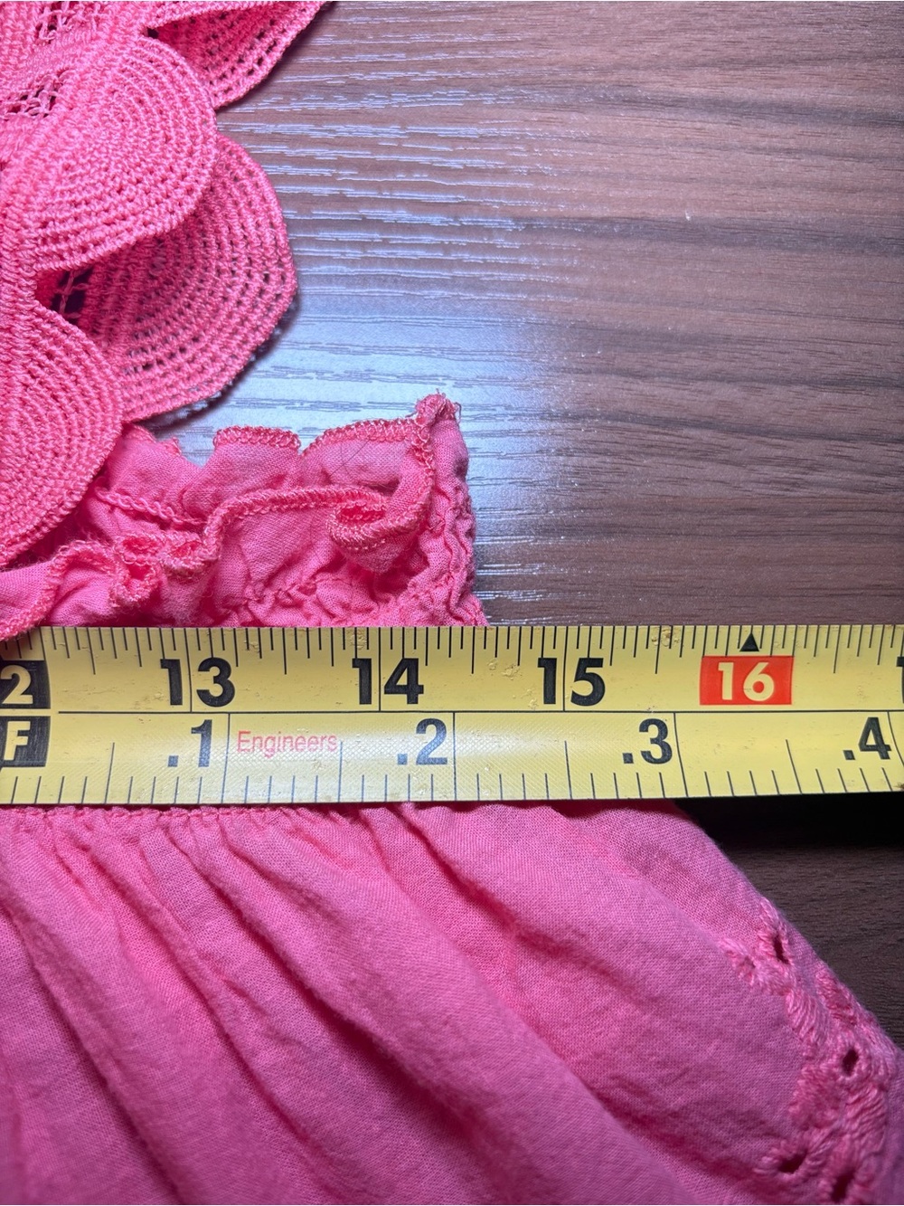 New York & Company Coral Eyelet Lace Crochet Blouse|Boho Smocked Sleeveless Top - Picture 10 of 11